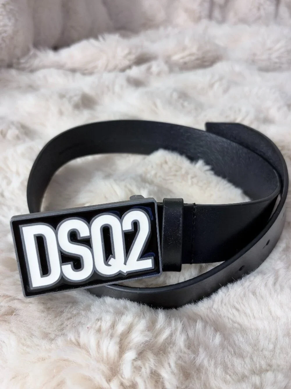 DSQUARED2 KIDS Logo Plaque Leather Belt - Size: II (8Y - 10Y)